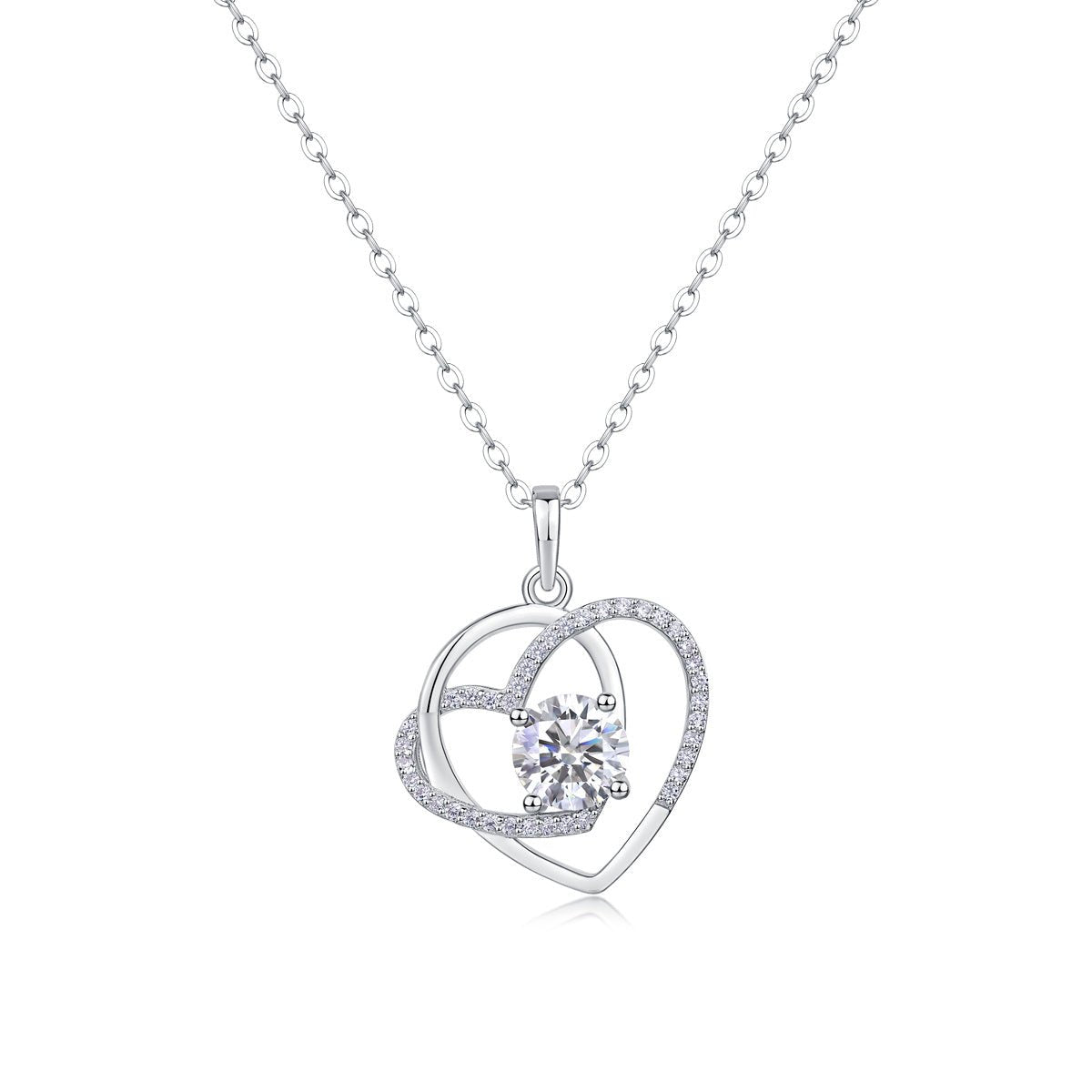 Heart to Heart Moissanite Pendant Set - Zenoora