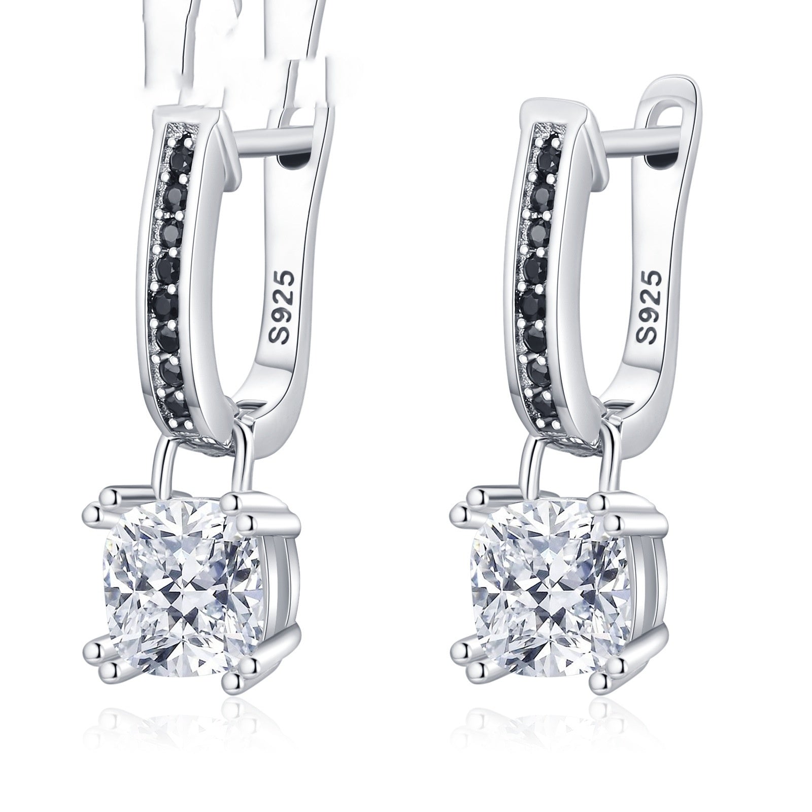 Inlaid Copper - plated Square Zircon Earrings - Zenoora
