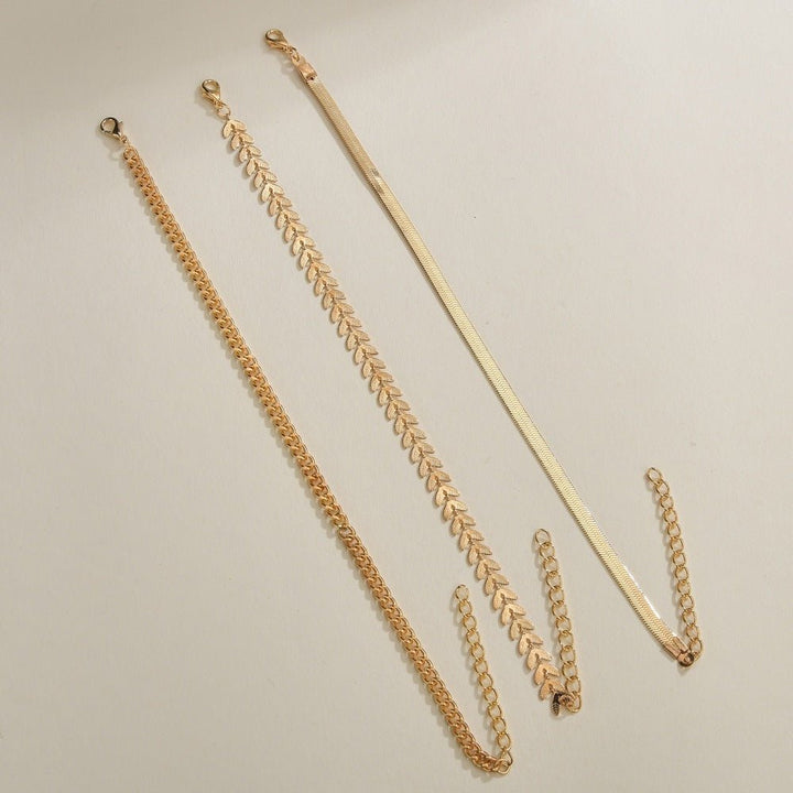 Leaf Aura Retro Chain Anklet - Zenoora