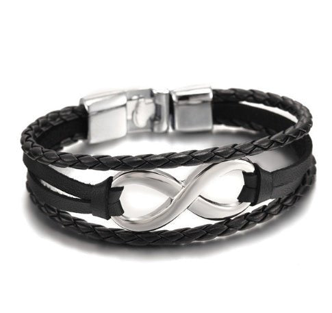 Lucky figure 8 leather bracelet bracelet - Zenoora