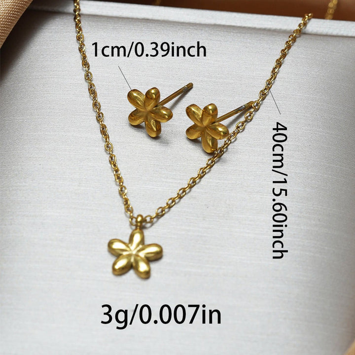 Lxalry 18K Gold Plated Flower Jewelry Set - Zenoora