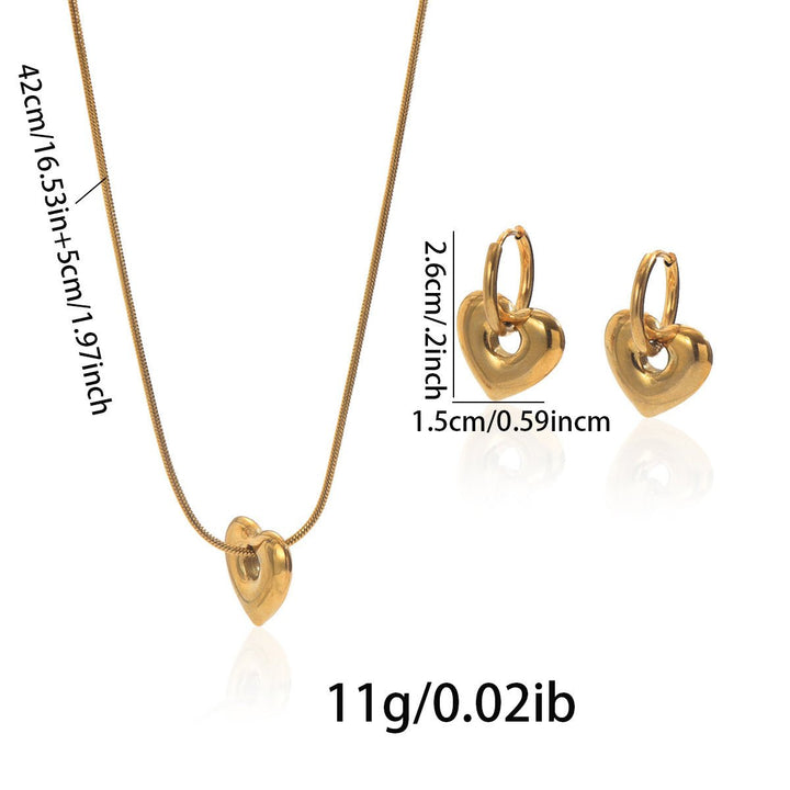 Lxalry 18K Gold Plated Heart Pendant Set - Zenoora