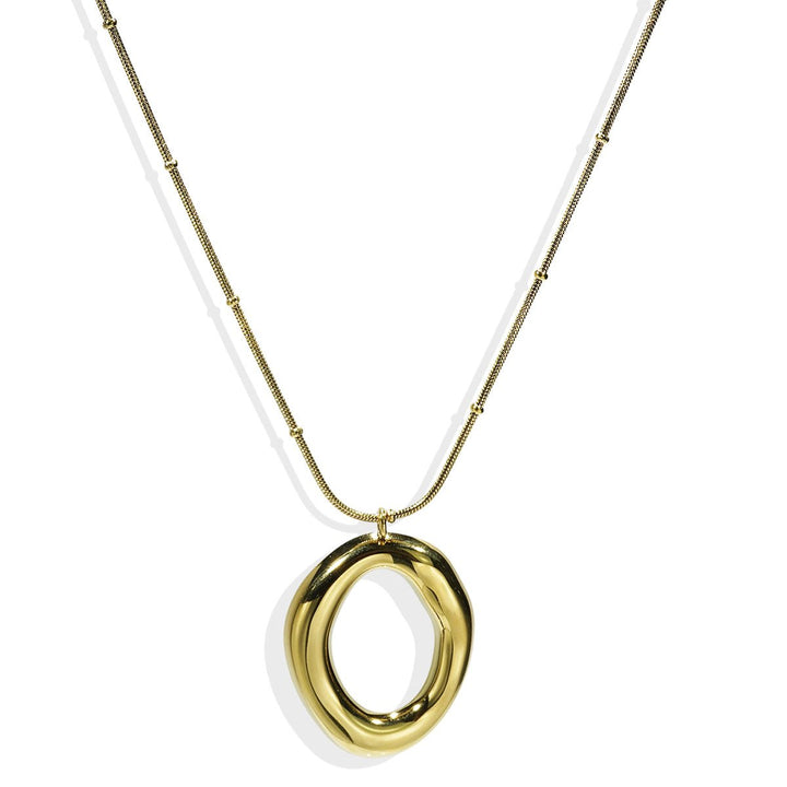 Lxalry 18K Gold Plated Oval Pendant Jewelry Set - Zenoora