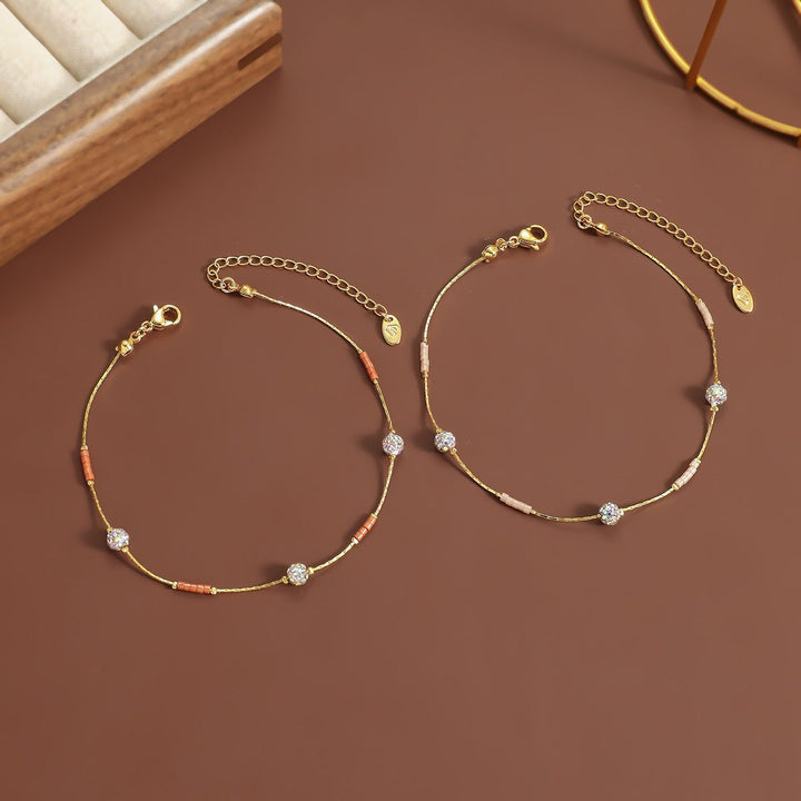 Lxalry Bead Charm Stainless Steel Anklet - Zenoora