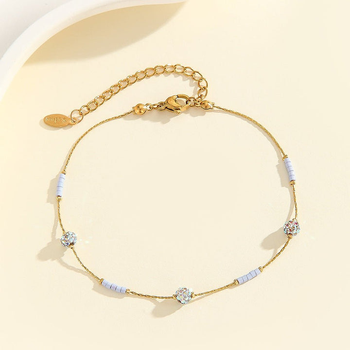 Lxalry Bead Charm Stainless Steel Anklet - Zenoora