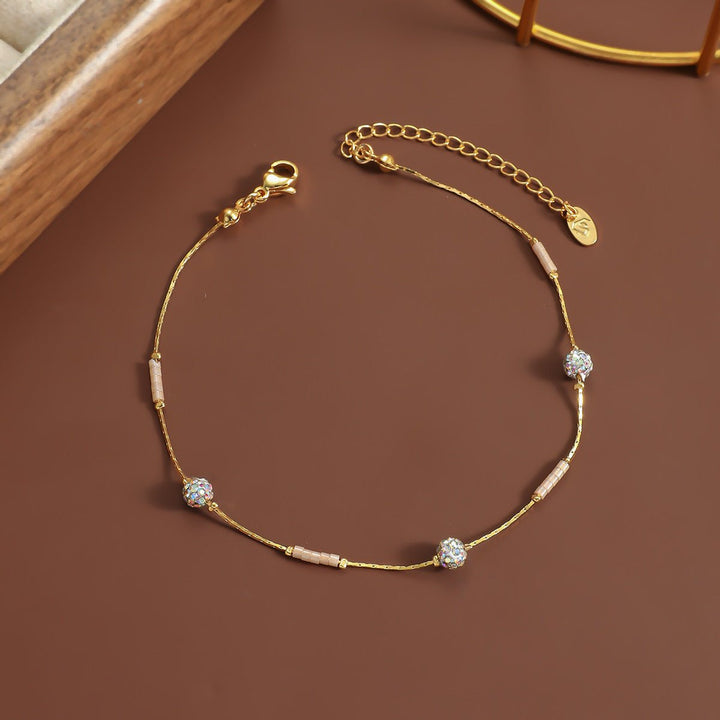 Lxalry Bead Charm Stainless Steel Anklet - Zenoora
