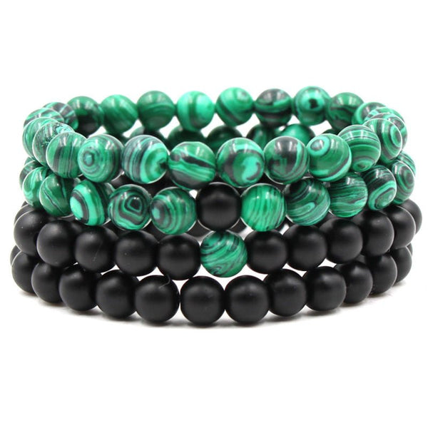 Lxalry Black & Green Malachite Bracelet - Zenoora