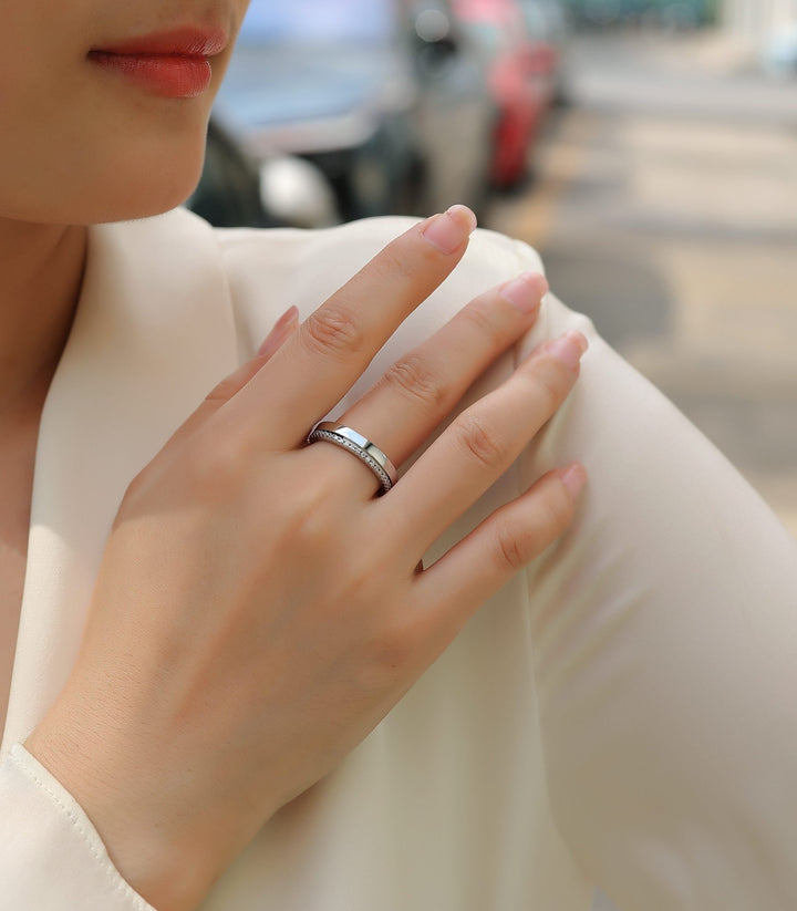 Lxalry Double Ring Shadow Moissanite Necklace - Zenoora