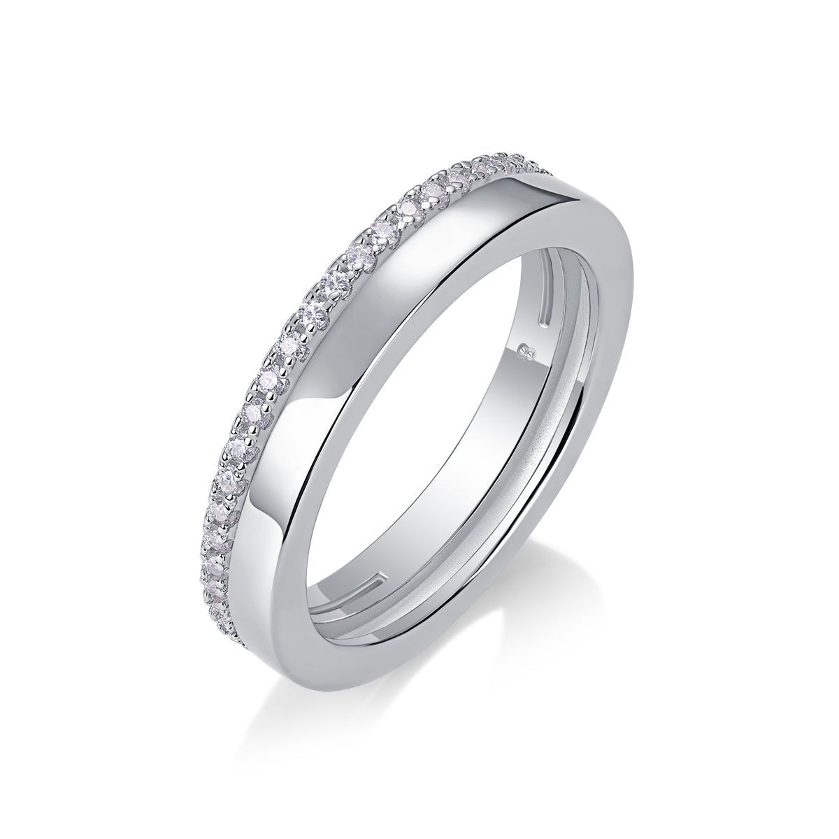 Lxalry Double Ring Shadow Moissanite Necklace - Zenoora