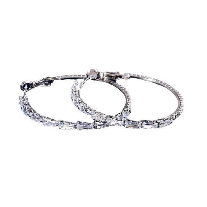 Lxalry Elegant Gold Zircon Hoop Earrings - Zenoora