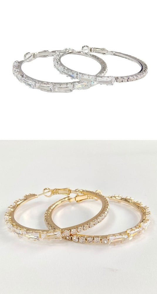 Lxalry Elegant Gold Zircon Hoop Earrings - Zenoora