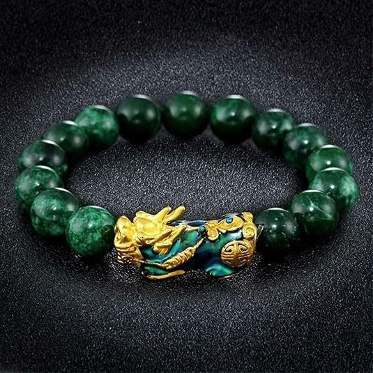 Lxalry Fortune Guard Green Stone Bracelet - Zenoora