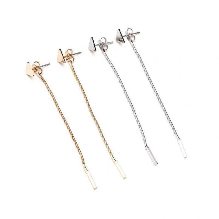 Lxalry Geometric Tassel Drop Earrings - Zenoora