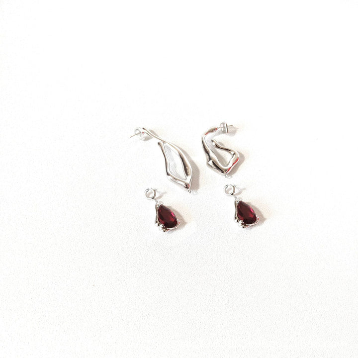 Lxalry Ruby Elegance Long Earrings - Zenoora