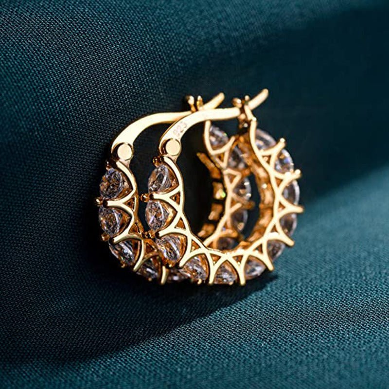 Lxalry U - Shaped Full Zircon Earrings - Zenoora