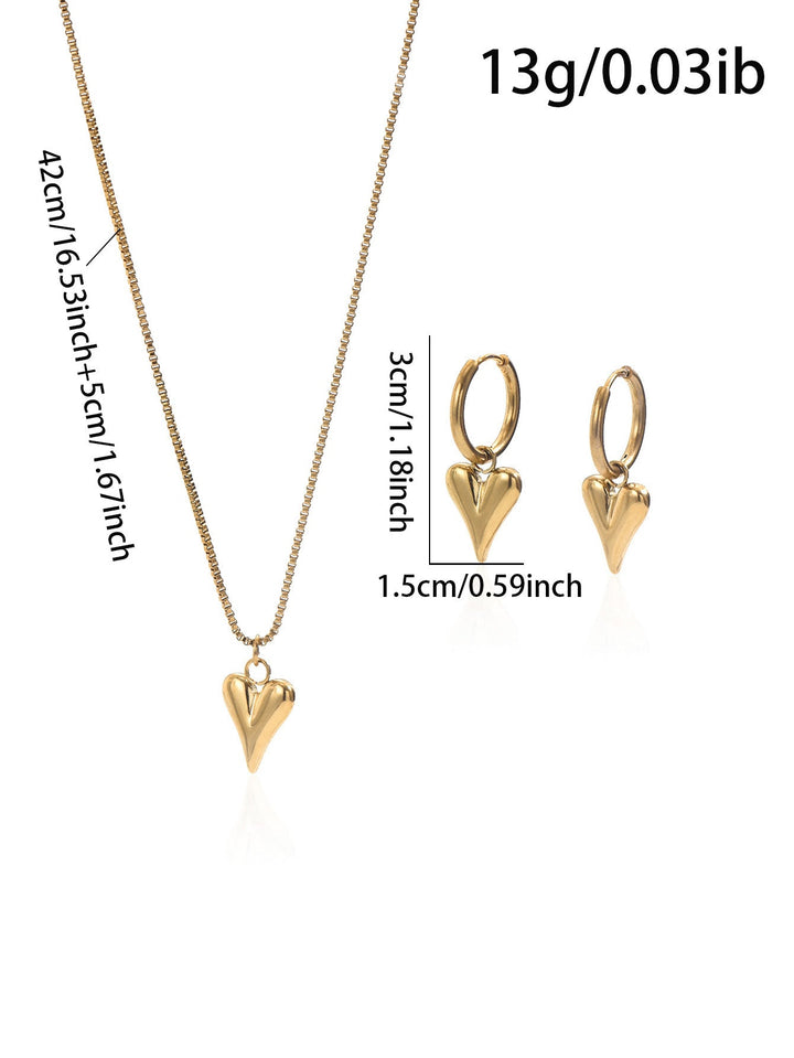 Lxalty 18K Gold Plated Heart Jewelry Set - Zenoora