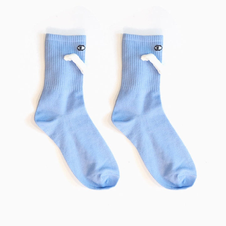 Mid Tube Black And White Couple Matching Holding Socks - Zenoora