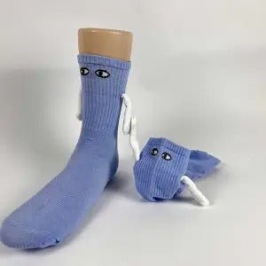 Mid Tube Black And White Couple Matching Holding Socks - Zenoora