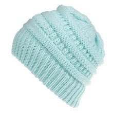 Mixed Color Knitted Ponytail Hat - Zenoora