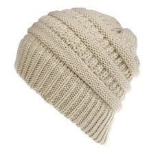 Mixed Color Knitted Ponytail Hat - Zenoora
