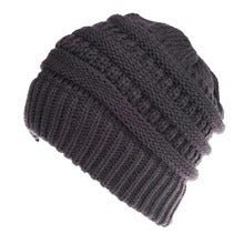 Mixed Color Knitted Ponytail Hat - Zenoora
