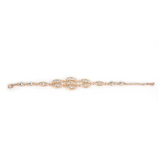 Noble Burnished Gold Bling Rhinestone Bracelet - Zenoora