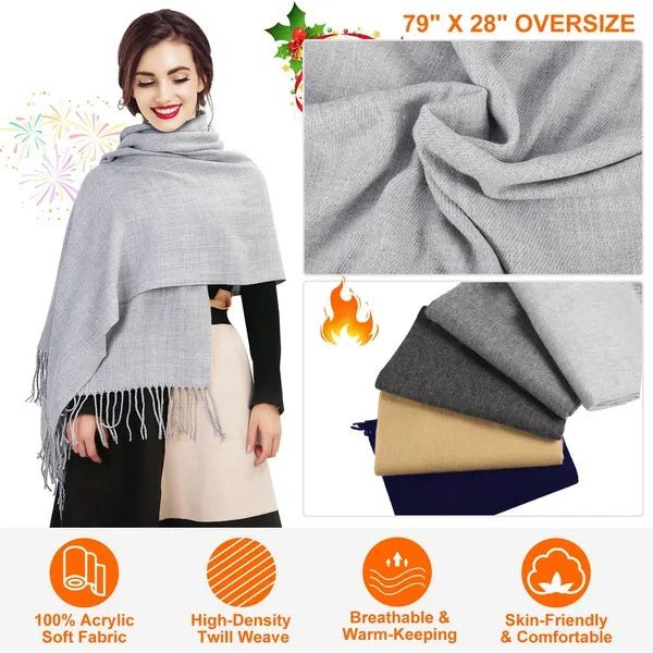 Oversized Cashmere Wool Shawl - Zenoora