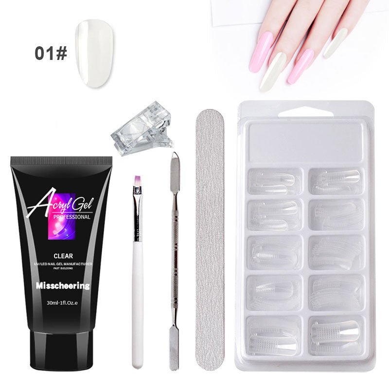 Painless Extension Gel Nail Art Without Paper Holder Quick Model Painless Crystal Gel Set - Zenoora