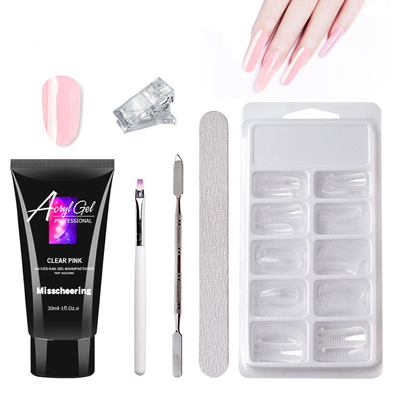 Painless Extension Gel Nail Art Without Paper Holder Quick Model Painless Crystal Gel Set - Zenoora
