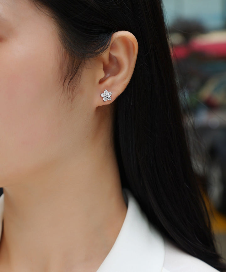 Paris Flower Moissanite Earrings Set - Zenoora