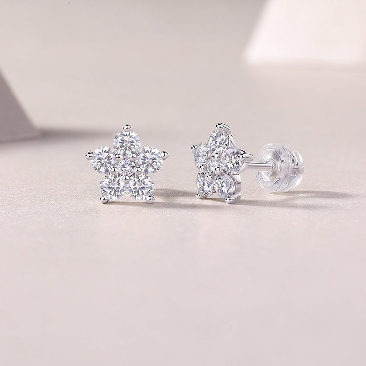 Paris Flower Moissanite Earrings Set - Zenoora