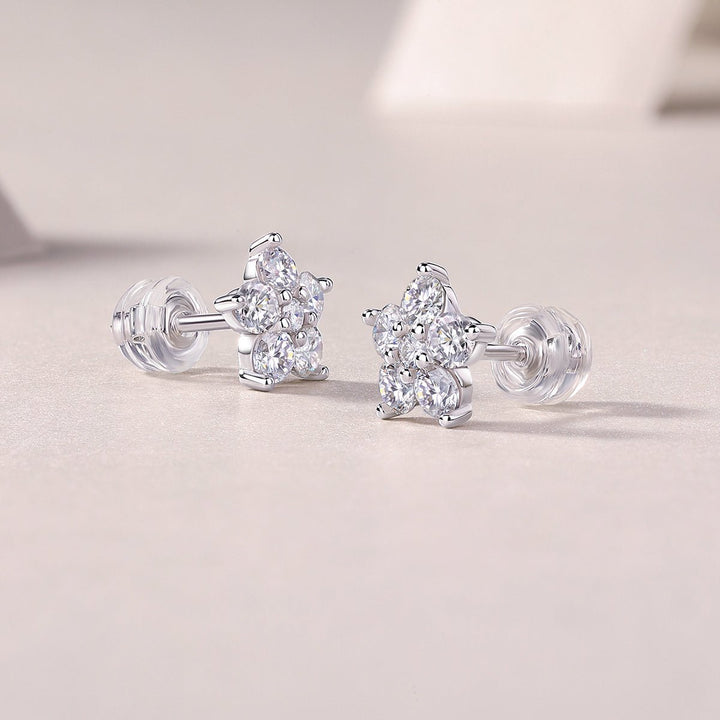 Paris Flower Moissanite Earrings Set - Zenoora