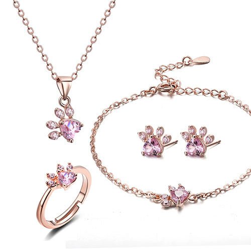 Paw Charm Animal Ring Set - Zenoora