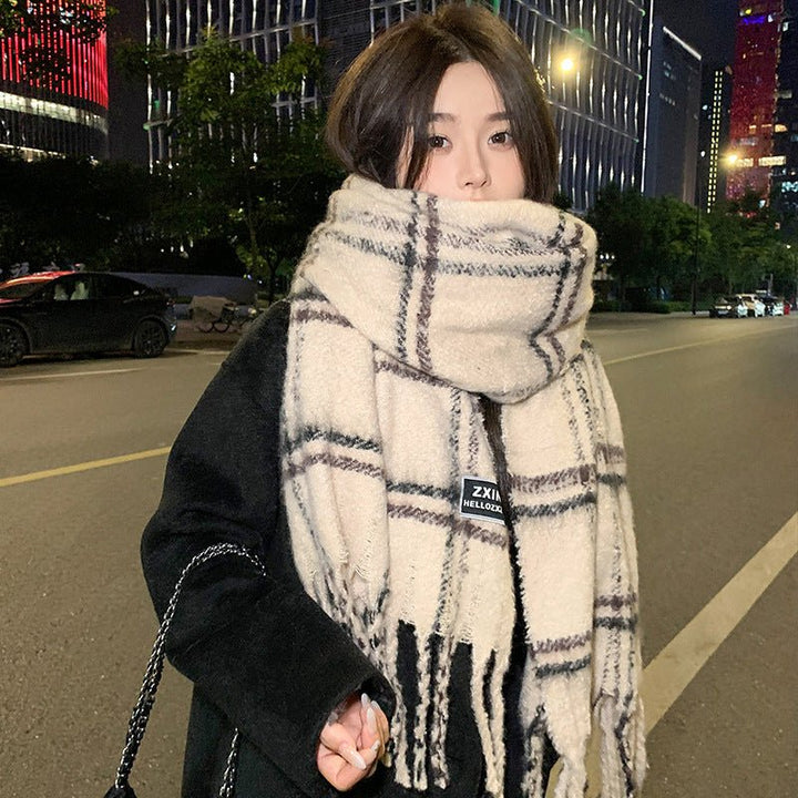 Plaid Printed Warm Scarf - Zenoora