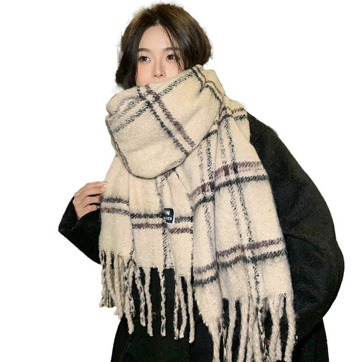 Plaid Printed Warm Scarf - Zenoora