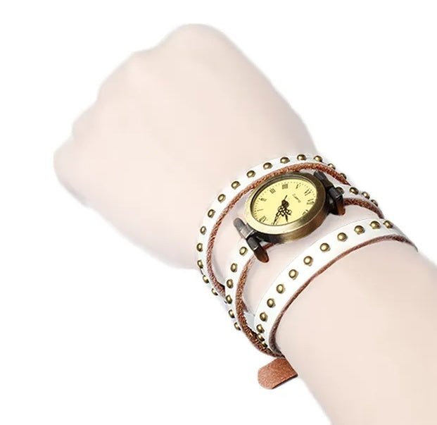 Rivet Leather Retro Watch - Zenoora
