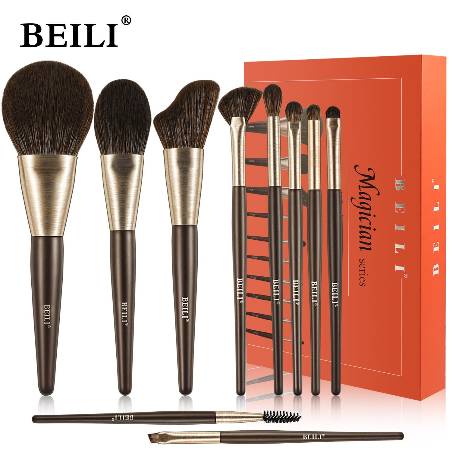 Rose Gold Makeup Brush Set (10pcs) - Zenoora