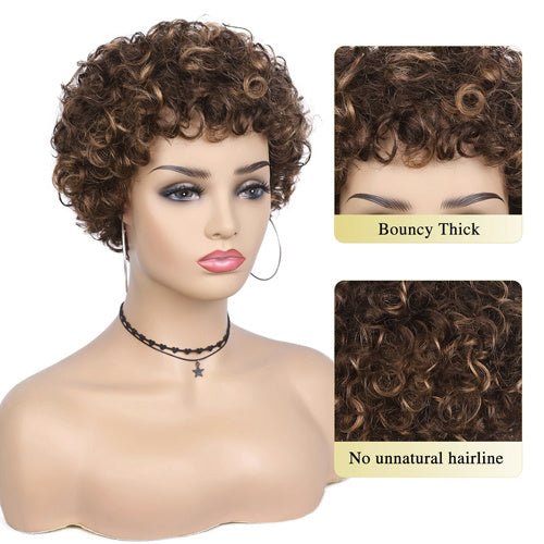 Short Curly Wig with Bangs - Zenoora