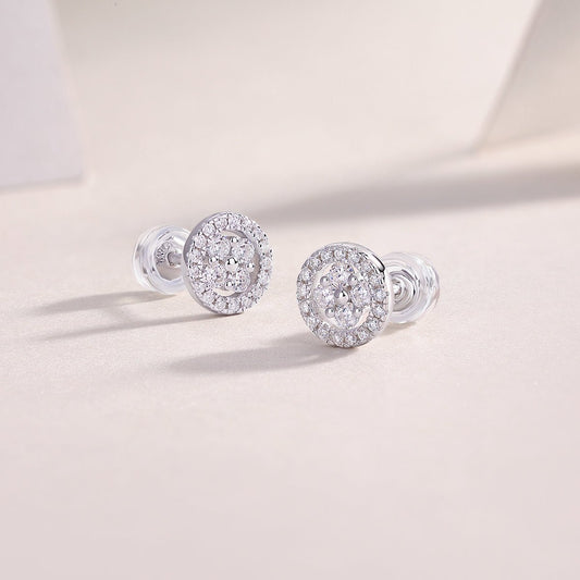 Silver Osmanthus Moissanite Earrings Set - Zenoora