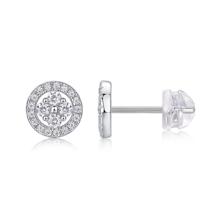 Silver Osmanthus Moissanite Earrings Set - Zenoora
