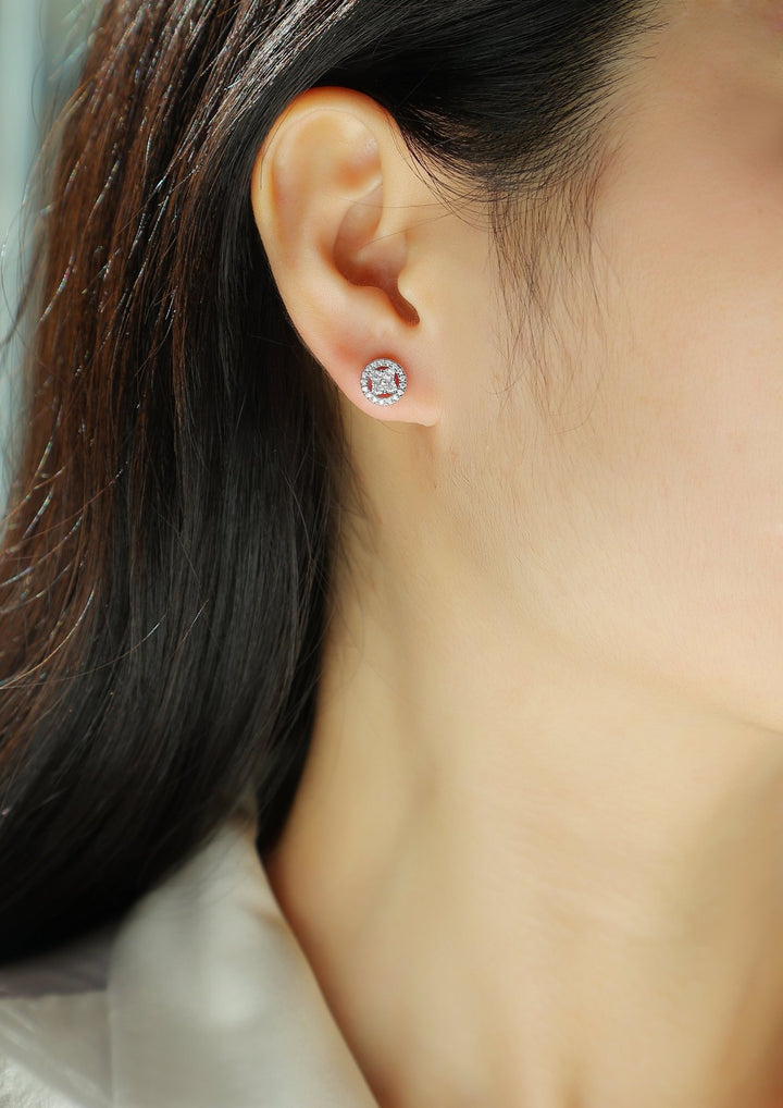 Silver Osmanthus Moissanite Earrings Set - Zenoora