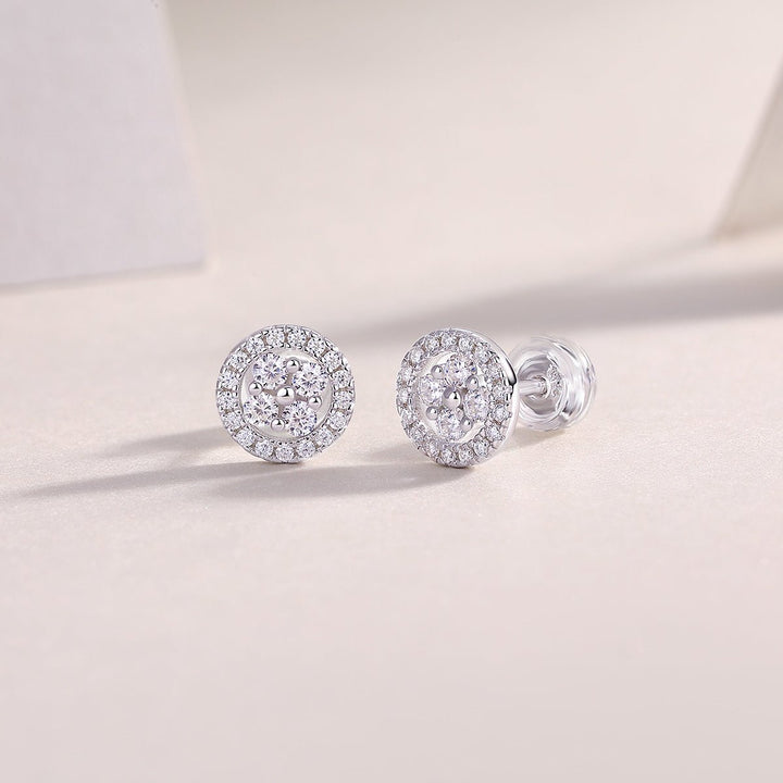 Silver Osmanthus Moissanite Earrings Set - Zenoora