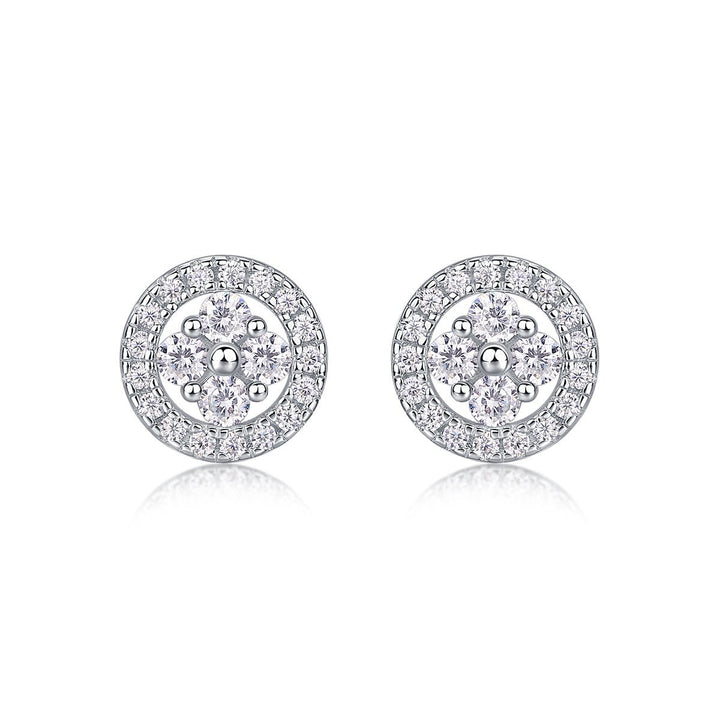 Silver Osmanthus Moissanite Earrings Set - Zenoora