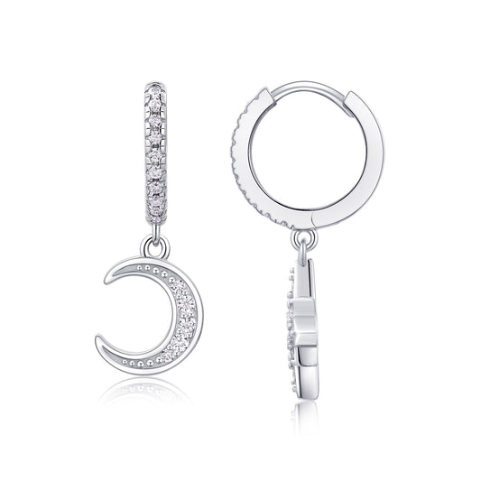 Star and Moon Moissanite Earrings Set - Zenoora