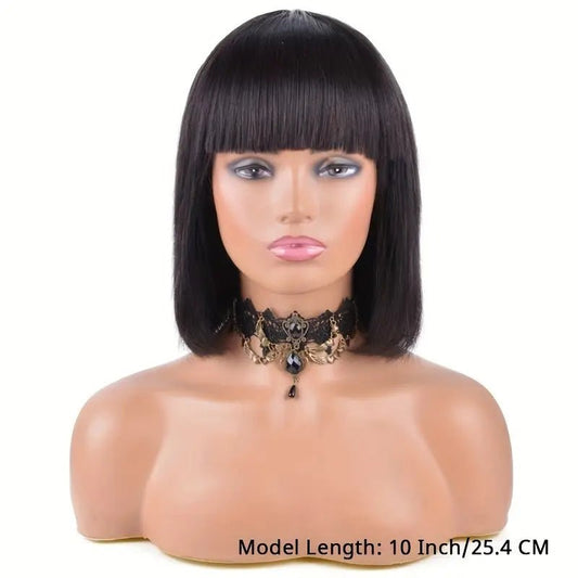 Straight Brazilian Remy Wig with Bangs - Zenoora