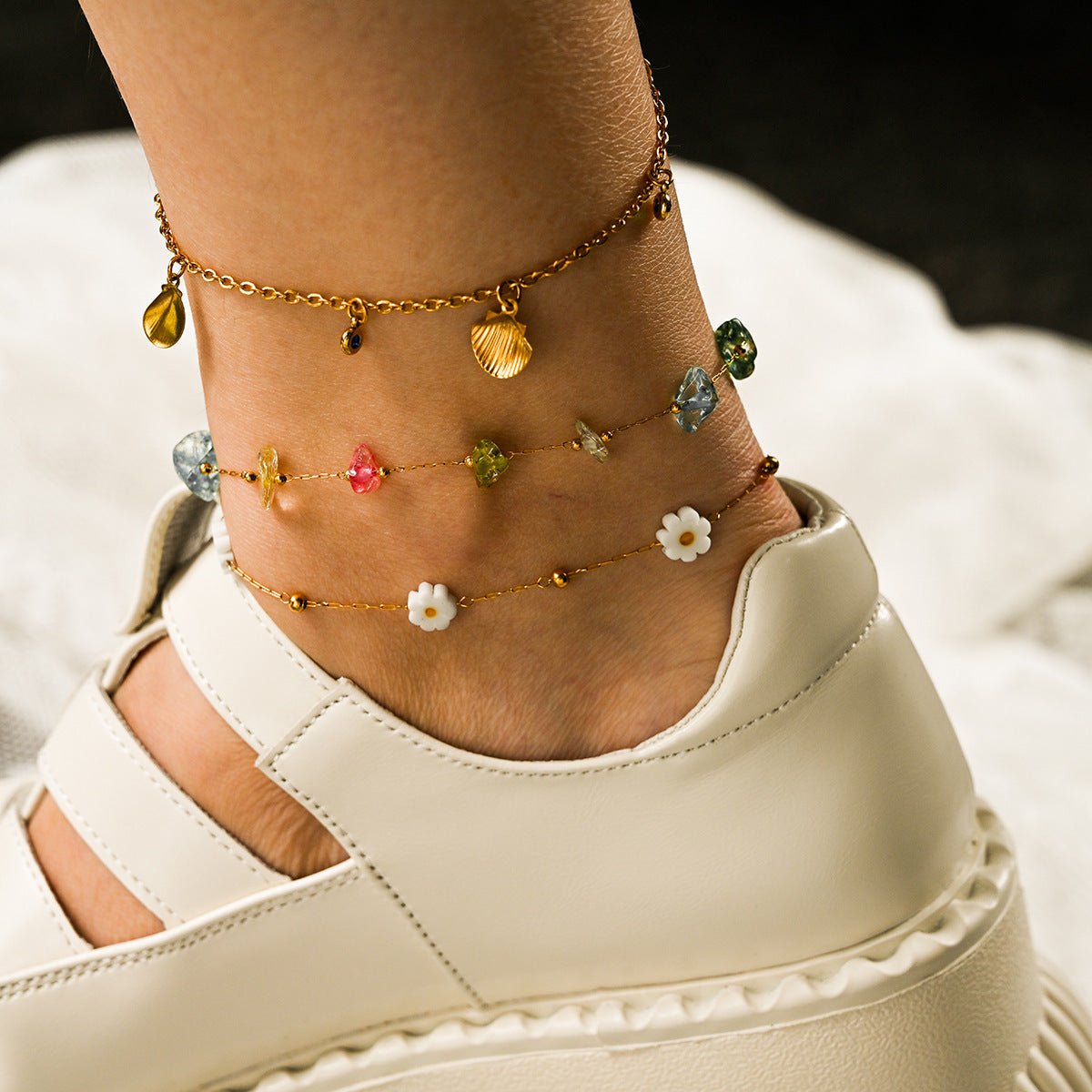 Titanium Charm Anklet - Zenoora