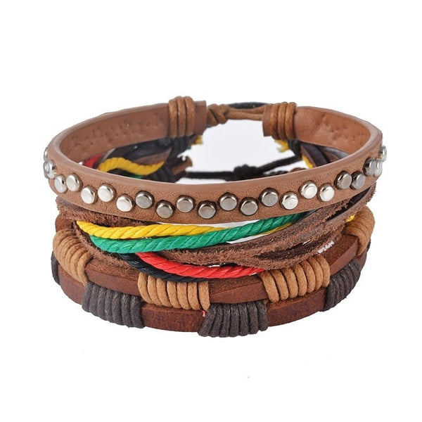 Urban Edge Leather Bead Bracelet - Zenoora