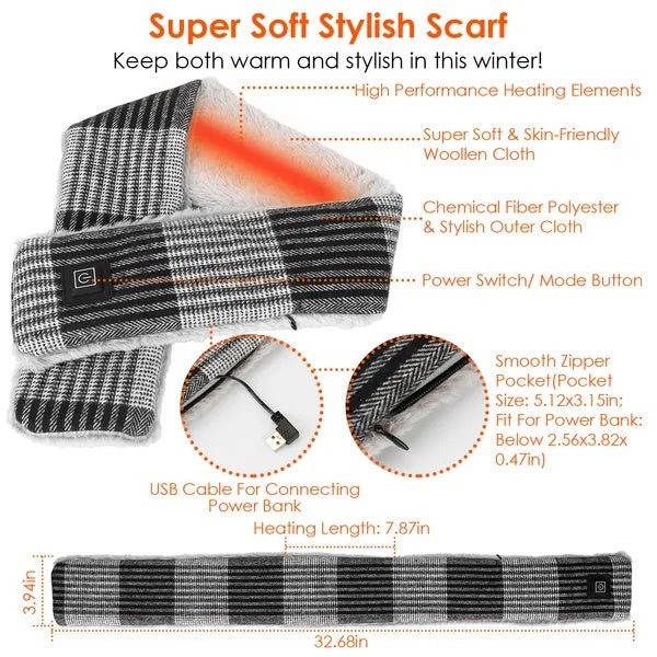 USB Heated Winter Scarf - Zenoora