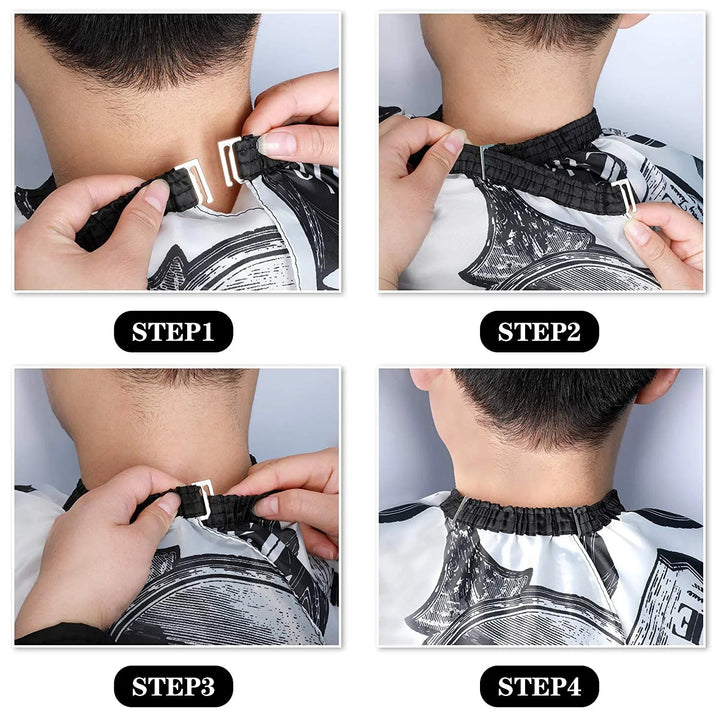 White Floral Barber Cape Set - Zenoora