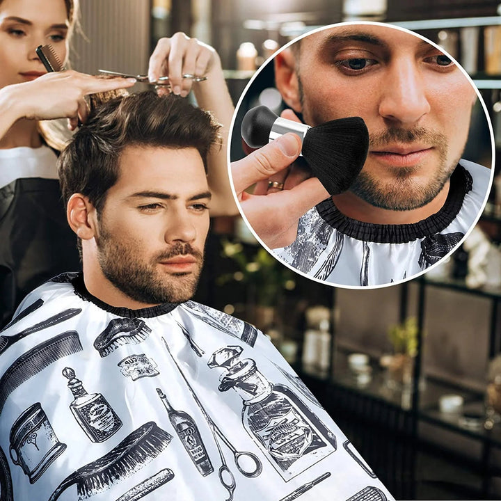 White Floral Barber Cape Set - Zenoora